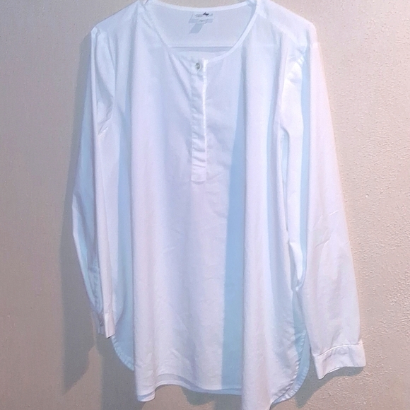 J. Jill White Shirt Collection Tunic 1/4 Button Pullover  Oversized LightweighM. - Picture 1 of 7